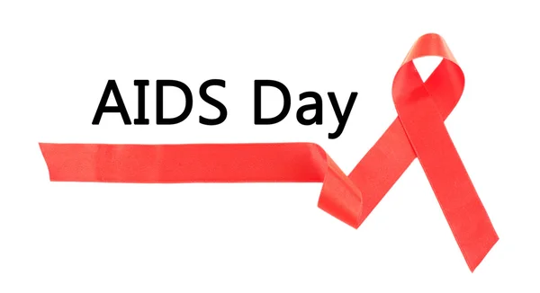 Red AIDS ribbon — Stock Photo, Image