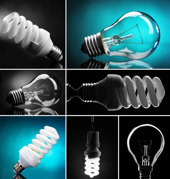 Light bulbs collage — Stock Photo, Image