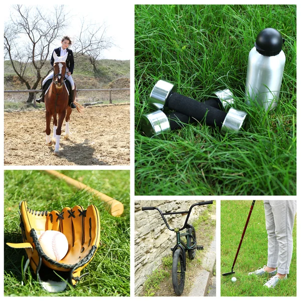 Collage deportivo al aire libre —  Fotos de Stock