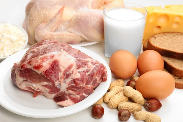 Livsmedel med hög i protein närbild — Stockfoto