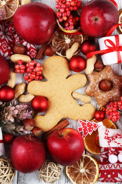 Christmas frame with apples — Stock Photo, Image