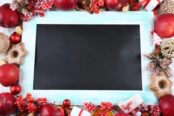 Christmas frame with apples — Stock Photo, Image