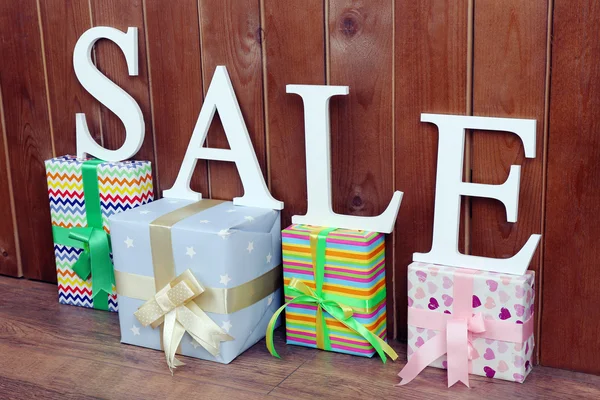 Sale with gifts — Stock Photo, Image