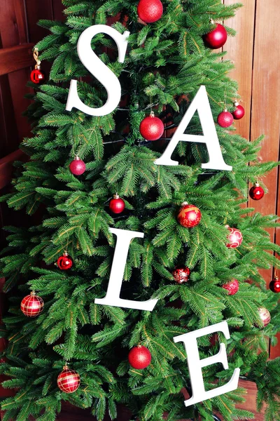 Sale on Christmas tree — Stock Photo, Image