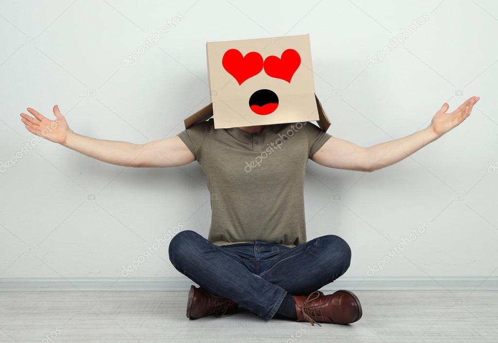 Man with cardboard box