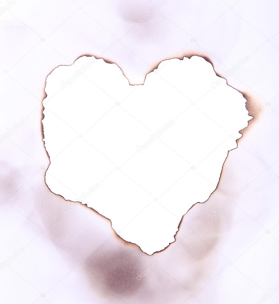 Burned paper heart