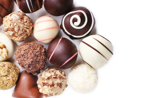 Schokolade süße Sammlung isoliert auf weißem Hintergrund — Stockfoto