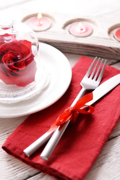 Table setting for Valentines Day — Stock Photo, Image