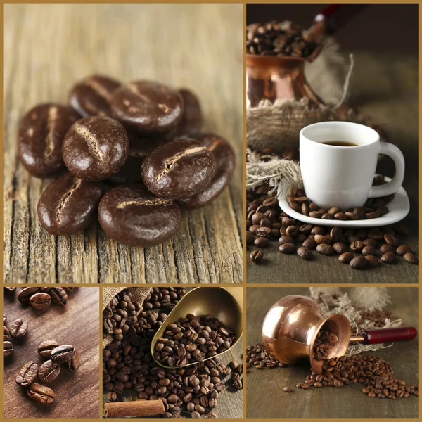 Kaffe collage — Stockfoto