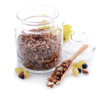 Tahıl gevreği beyaz üzerine izole