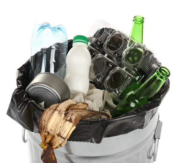 Recyclingbehälter isoliert auf weiß — Stockfoto