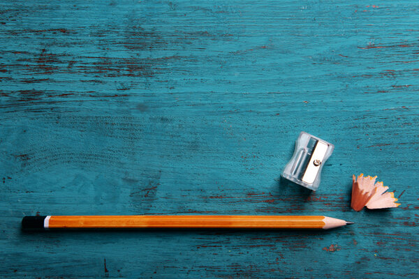 Pencil with sharpening shavings