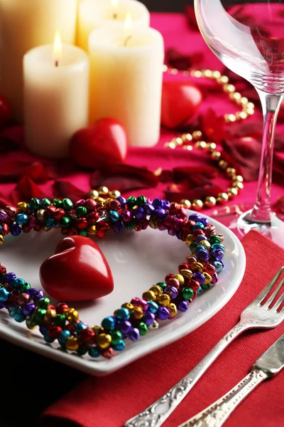 발렌타인의 테이블 설정 — 스톡 사진