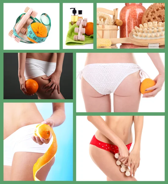Body care collage. Hälsosam livsstilskoncept — Stockfoto
