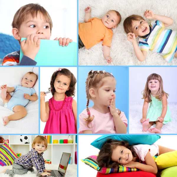 Cute Little Children Collage — Stock Photo, Image