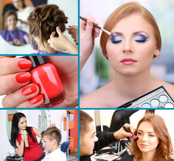 Beauty Salon Photo Collage — Stock Photo, Image