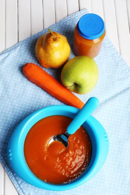 Kaşık kase taze bebek maması