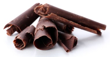 çikolata bukleler üzerinde beyaz izole