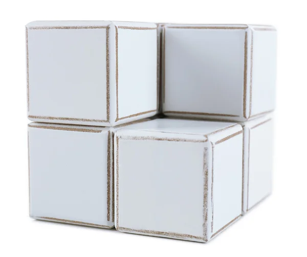 Cubos educativos, isolados sobre branco — Fotografia de Stock