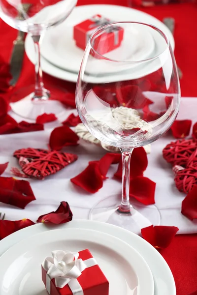 Table setting of Valentines Day — Stock Photo, Image