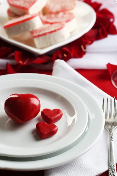 Table setting of Valentines Day — Stock Photo, Image