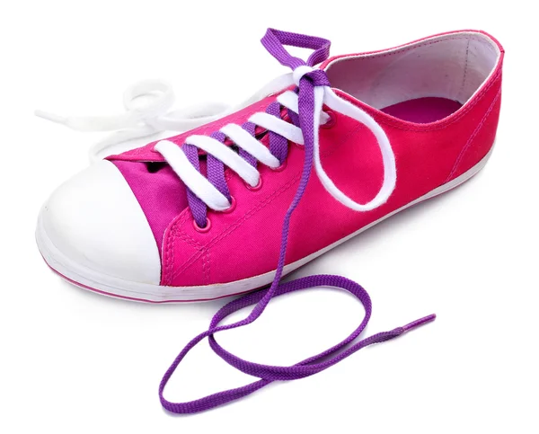 Process of tying shoelace — Stock Photo, Image