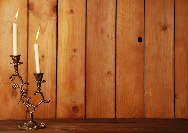 Retro candlestick with candles — Stock Photo, Image