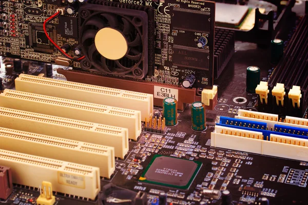 Modern electronic board. Motherboard close-up — Stock Photo, Image