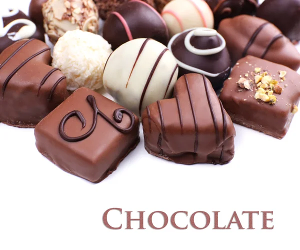 Chocolate sweet collection close-up — Stock Photo, Image