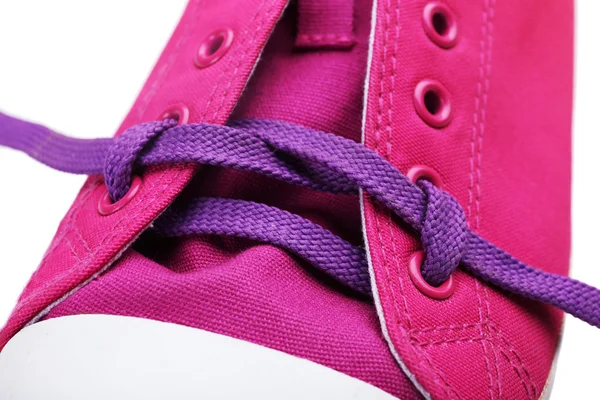 Process of tying shoelace — Stock Photo, Image