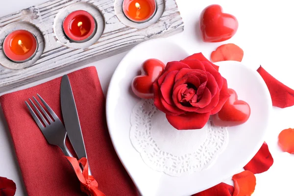 Configuração de mesa para dia dos namorados — Fotografia de Stock