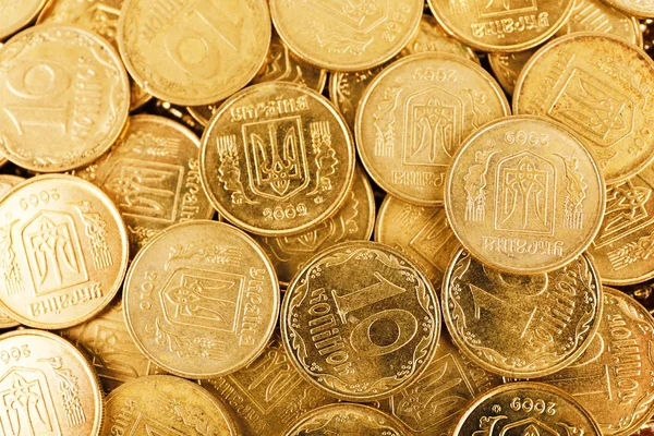 Ukrainian coins, macro view — Stock Photo, Image