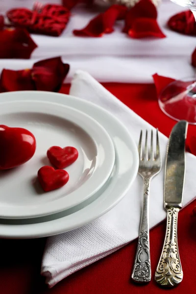 Table setting of Valentines Day — Stock Photo, Image