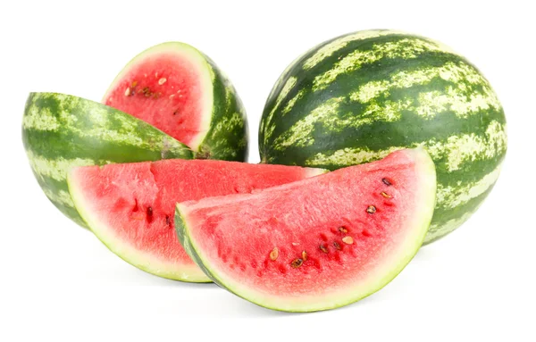 Juicy watermelons isolated on white — Stock Photo, Image