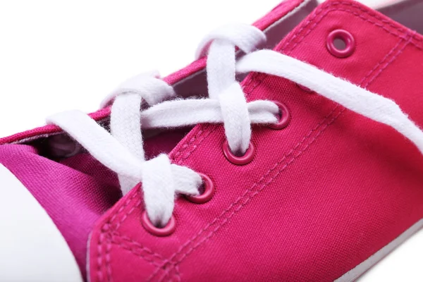 Processo di legatura lacci delle scarpe, primo piano — Foto Stock