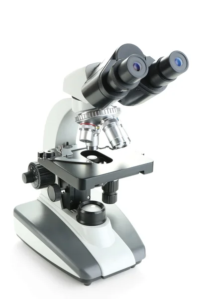 Микроскоп изолирован на белом — стоковое фото
