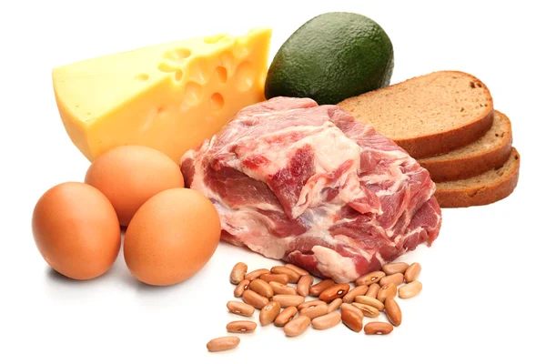 Livsmedel mycket protein isolerad på vit — Stockfoto