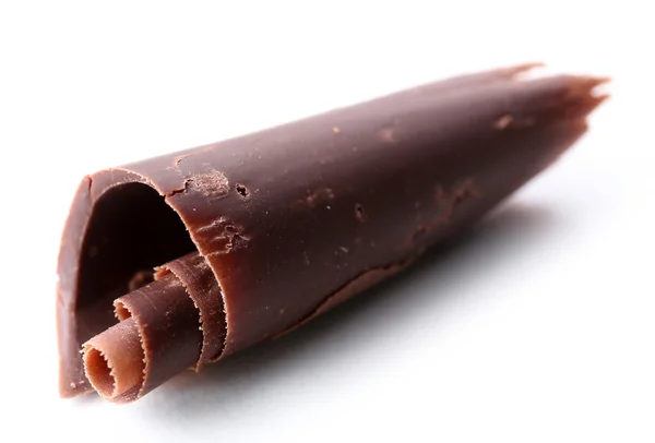 Riccioli di cioccolato isolati su bianco — Foto Stock