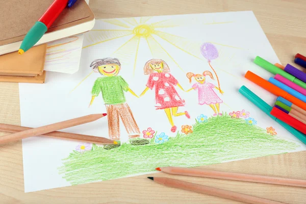 Drawing made by child — Stock Photo, Image