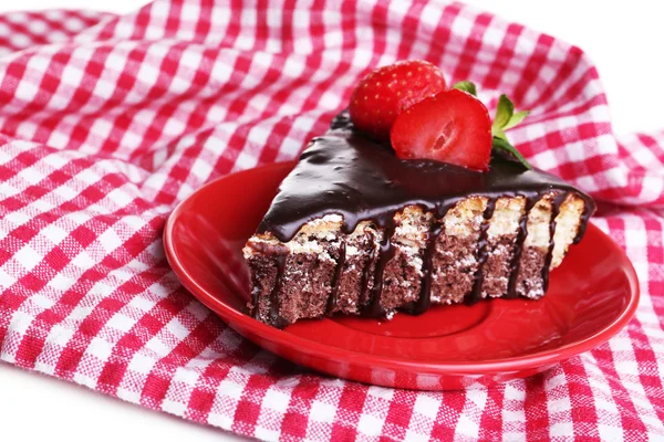 Čokoládový dort na ubrousek, detail — Stock fotografie