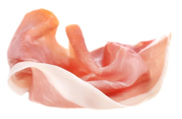 Gesneden van Jamón geïsoleerd op witte achtergrond — Stockfoto