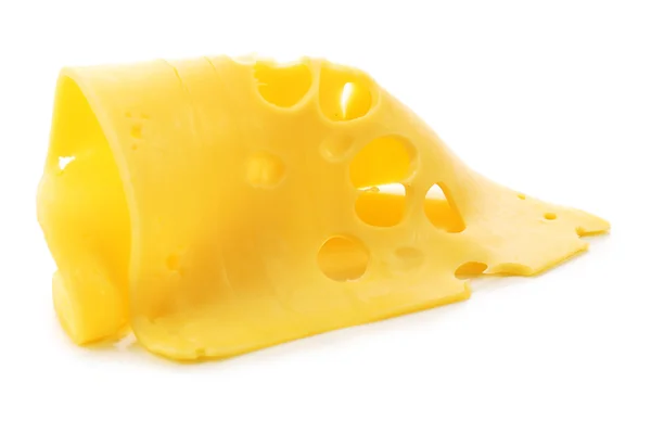 Τυρί κομμένο σε λευκό φόντο — Φωτογραφία Αρχείου