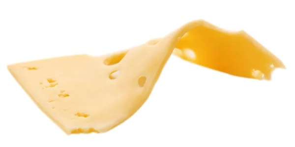 Brânză tăiată izolată pe fundal alb — Fotografie, imagine de stoc