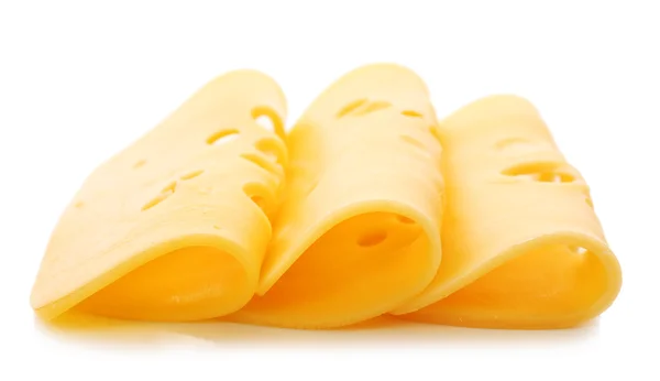 Sliced cheese isolated on white background — Stock Photo, Image