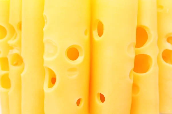 Sliced cheese, macro view — Stock Photo, Image