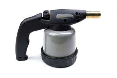 Beyaz izole el ile Gaz brülörlü