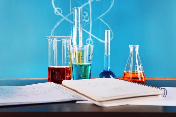 Glassware with chemical agent — Stock Photo, Image