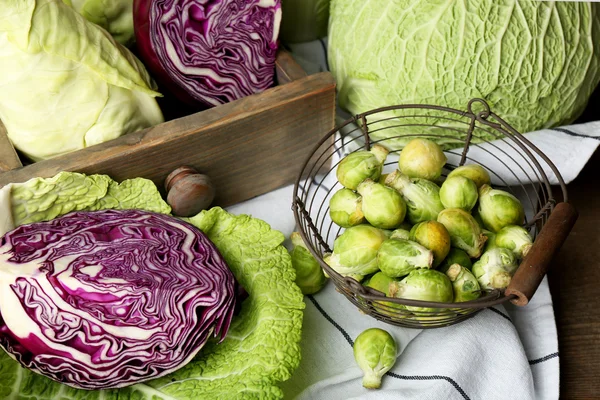 Assortment cabbages Still life — Stock Photo, Image