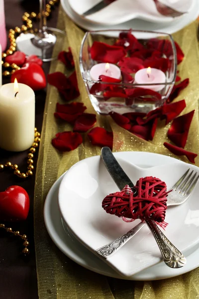 Сервірування столу день Святого Валентина — стокове фото