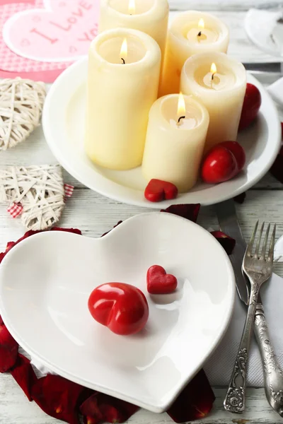 Cenário de mesa de Dia de Valentim — Fotografia de Stock